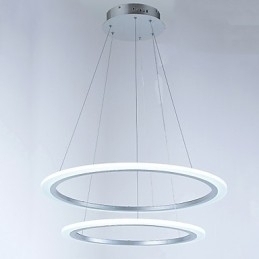 Designer Touch Decorative Acrylic Pendant Lamps Ceiling Hanging Chandelier Light Fixtures with 2 rings