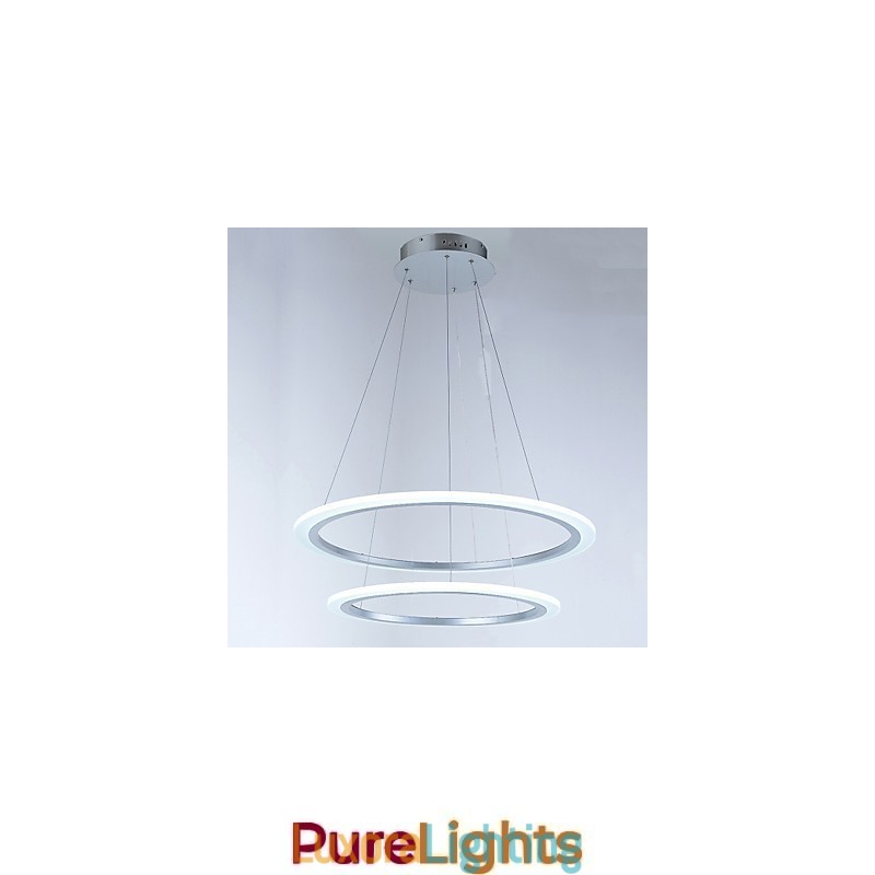 Designer Touch Decorative Acrylic Pendant Lamps Ceiling Hanging Chandelier Light Fixtures with 2 rings
