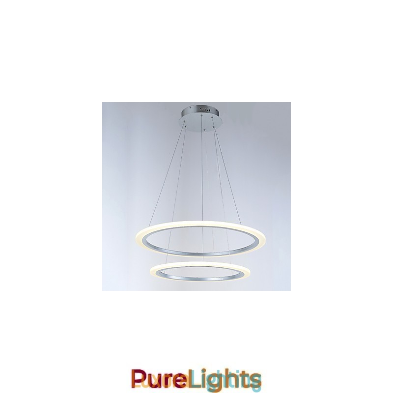 Designer Touch Decorative Acrylic Pendant Lamps Ceiling Hanging Chandelier Light Fixtures with 2 rings