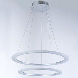 Designer Touch Decorative Acrylic Pendant Lamps Ceiling Hanging Chandelier Light Fixtures with 2 rings