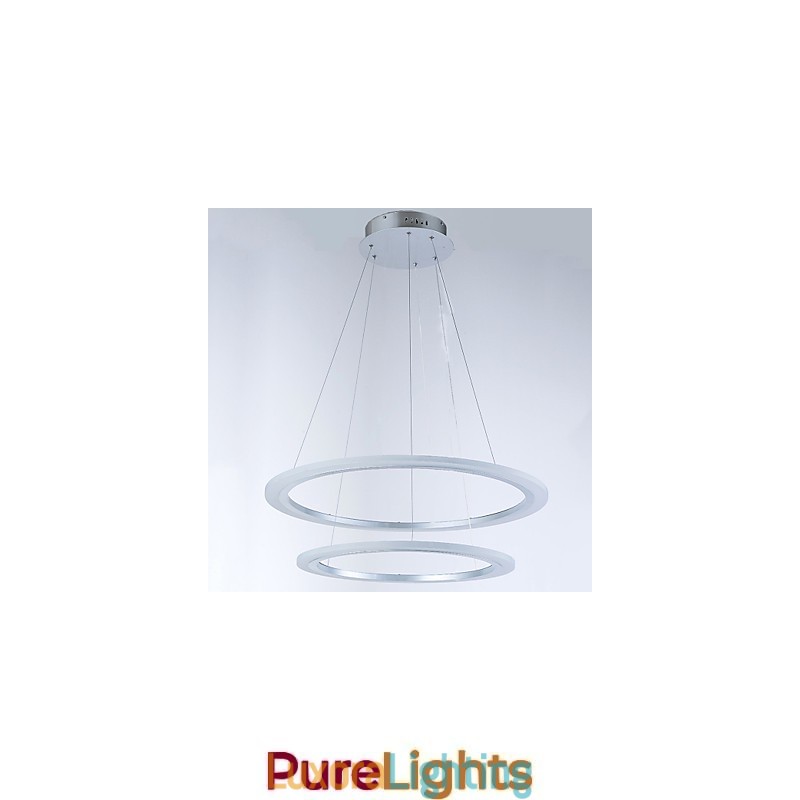 Designer Touch Decorative Acrylic Pendant Lamps Ceiling Hanging Chandelier Light Fixtures with 2 rings