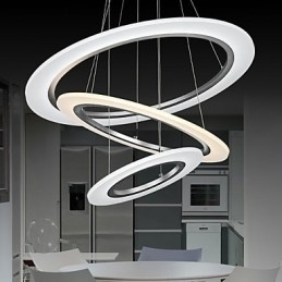 Designer Touch Decorative 3 Ring DIY Shape Acrylic Pendant Light Ceiling Lamps Chandelier Fixtures with