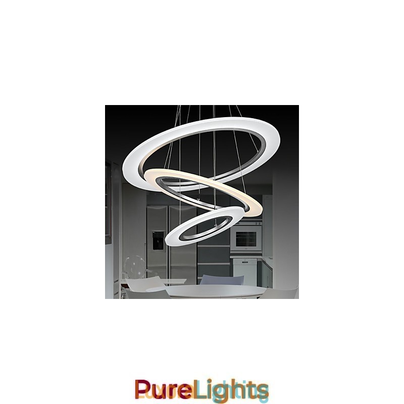 Designer Touch Decorative 3 Ring DIY Shape Acrylic Pendant Light Ceiling Lamps Chandelier Fixtures with