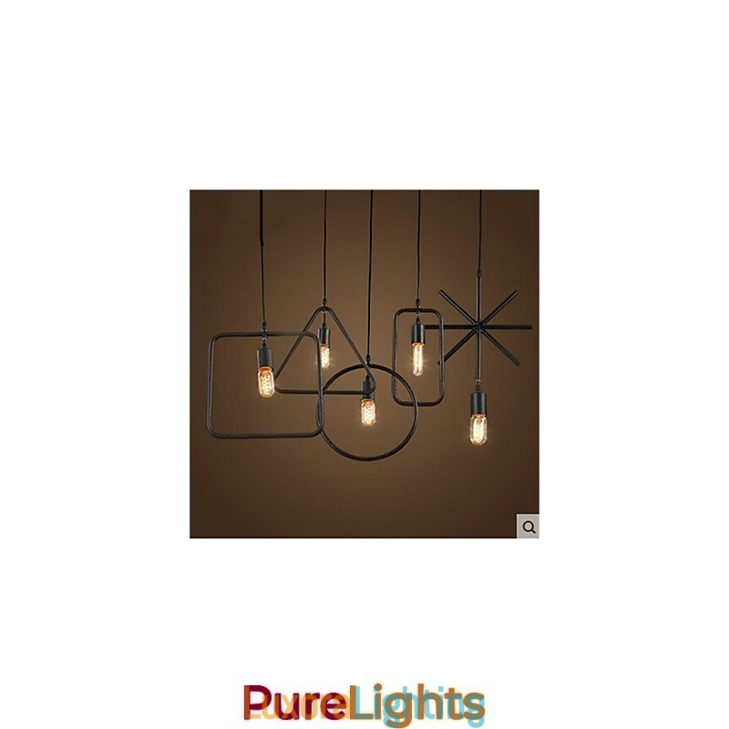 Designer Touch Decorative Individual American Retro 5 Head Shape Iron Art Chandelier