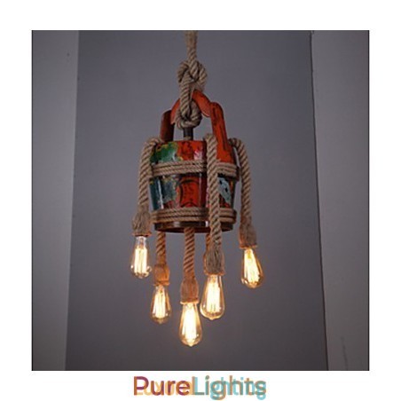 Designer Touch Decorative American Country Hemp Pavilion Chandelier Chandelier Retro Pattern Of Patented Products