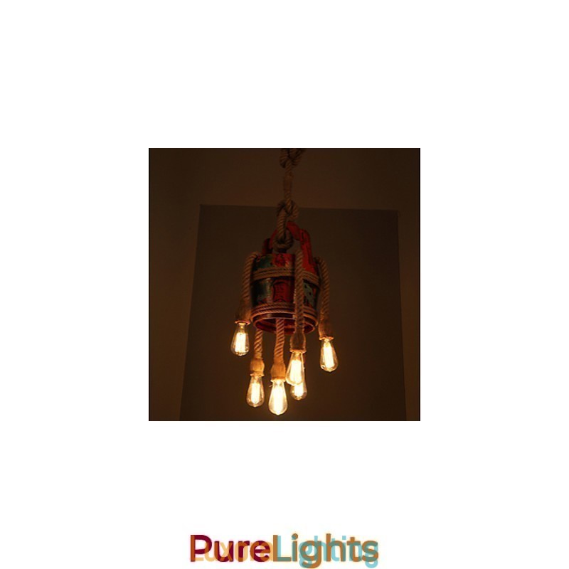 Designer Touch Decorative American Country Hemp Pavilion Chandelier Chandelier Retro Pattern Of Patented Products