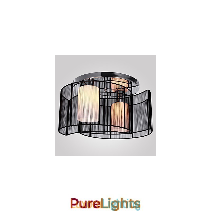 Designer Touch Decorative Ceiling Light Modern Design 2 Lights Black