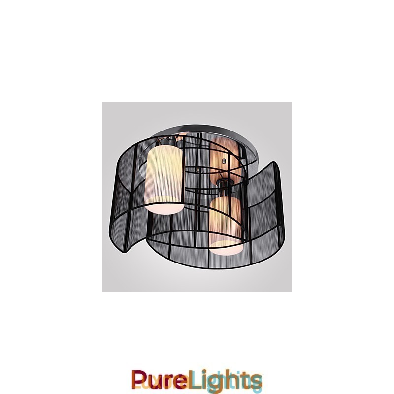 Designer Touch Decorative Ceiling Light Modern Design 2 Lights Black