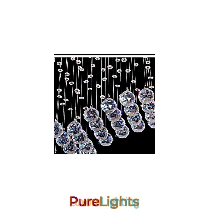 Designer Touch Decorative Pendant Light 6 Lights Modern Silver Canpoy Transparent Crystal Waves Ceiling Lighting Fixtures