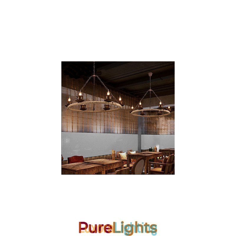 Designer Touch Decorative Ceramic Industry Wind Rope Chandelier RetroLron Chandelier Simple