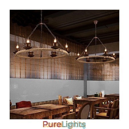 Designer Touch Decorative Ceramic Industry Wind Rope Chandelier RetroLron Chandelier Simple