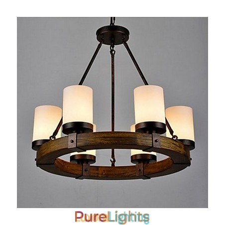 Designer Touch Decorative Vintage Old Wood Wooden Chandelier