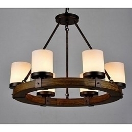 Designer Touch Decorative Vintage Old Wood Wooden Chandelier