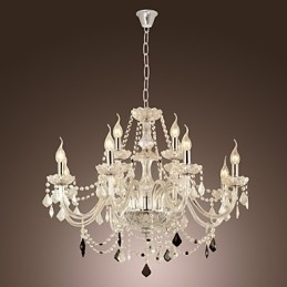 Designer Touch Decorative Rustic Lodge Crystal Electroplated Glass Chandelier