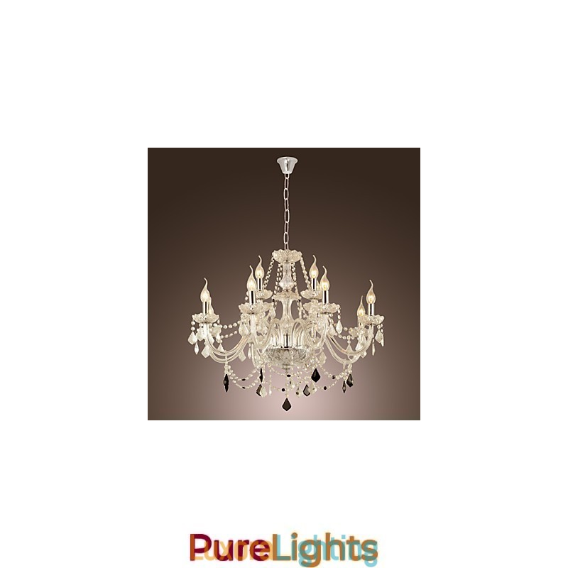 Designer Touch Decorative Rustic Lodge Crystal Electroplated Glass Chandelier