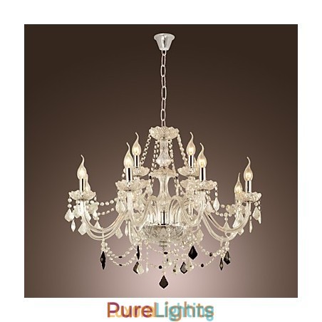 Designer Touch Decorative Rustic Lodge Crystal Electroplated Glass Chandelier