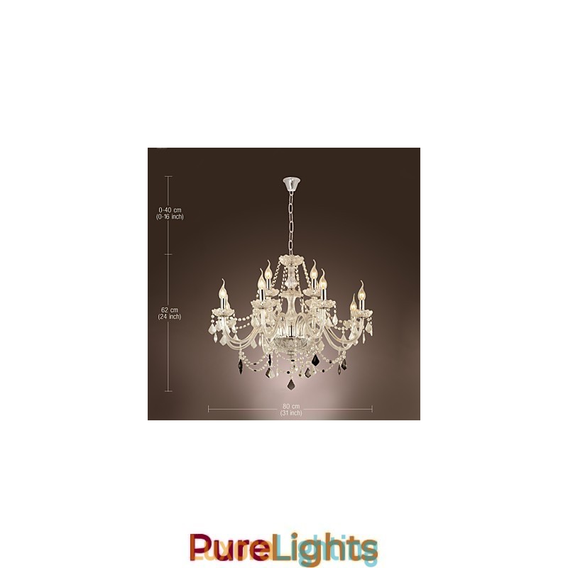 Designer Touch Decorative Rustic Lodge Crystal Electroplated Glass Chandelier