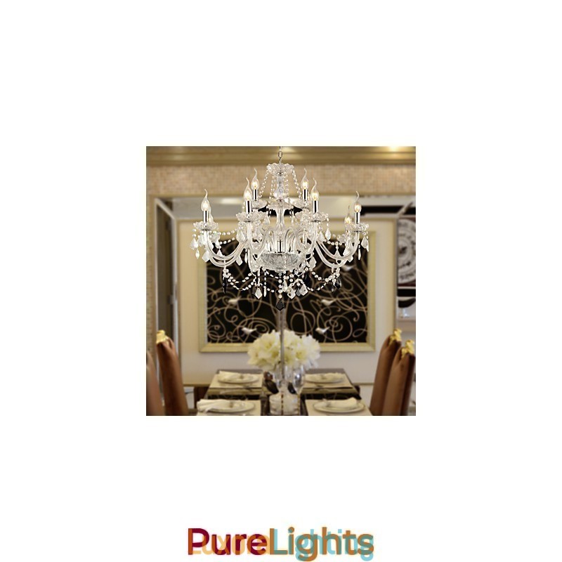 Designer Touch Decorative Rustic Lodge Crystal Electroplated Glass Chandelier