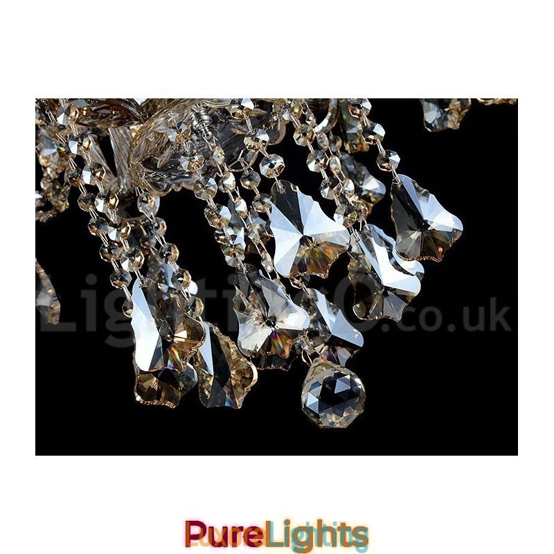 Designer Touch Decorative Retro Cognac Color K9 Crystal Modern Chandelier with 8 Lights