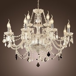Designer Touch Decorative Rustic Lodge Crystal Electroplated Glass Chandelier
