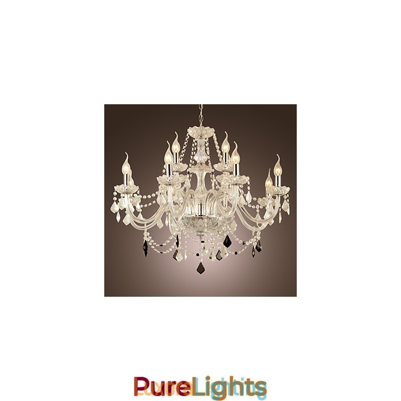 Designer Touch Decorative Rustic Lodge Crystal Electroplated Glass Chandelier