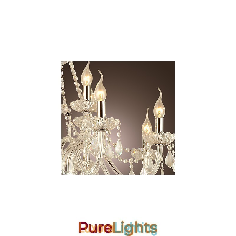 Designer Touch Decorative Rustic Lodge Crystal Electroplated Glass Chandelier