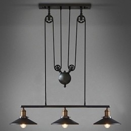 Designer Touch Decorative Pendant Lights Vintage 3 Lights ST64 Bulbs Included Up and Down system