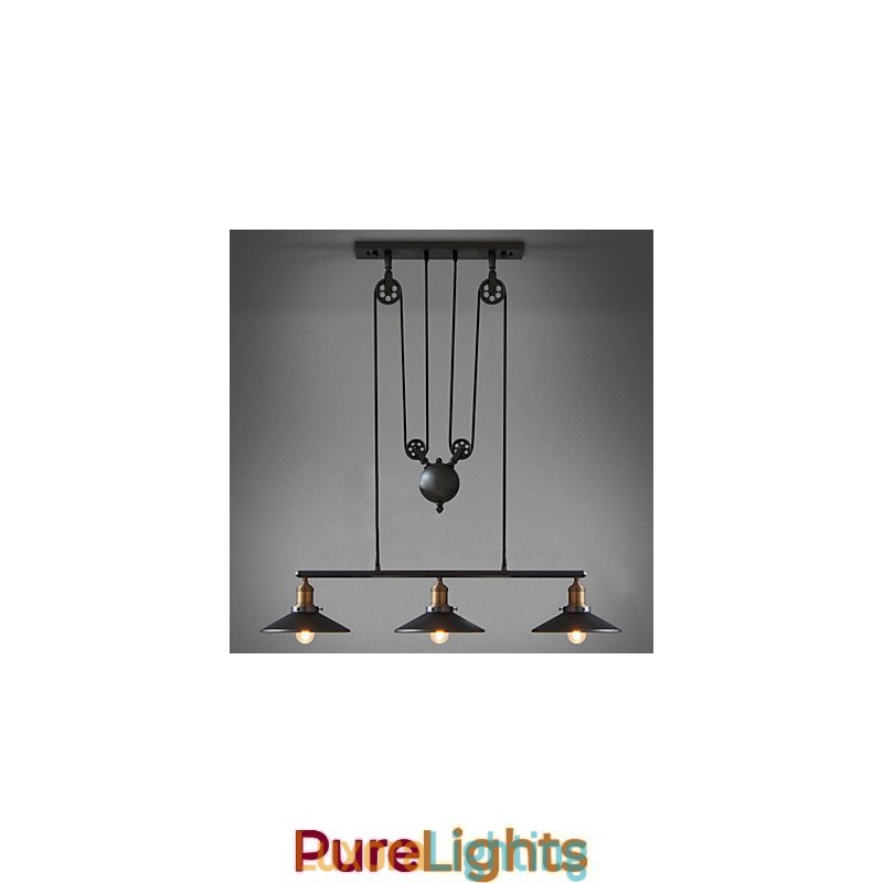 Designer Touch Decorative Pendant Lights Vintage 3 Lights ST64 Bulbs Included Up and Down system