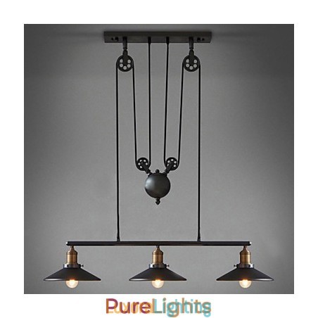 Designer Touch Decorative Pendant Lights Vintage 3 Lights ST64 Bulbs Included Up and Down system