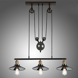 Designer Touch Decorative Pendant Lights Vintage 3 Lights ST64 Bulbs Included Up and Down system