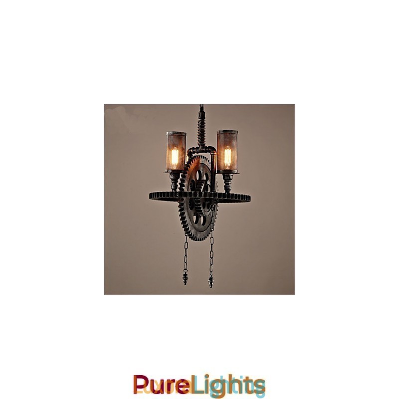 Designer Touch Decorative Industrial Wind Cafe Personalized Studio Gear Double Head Pendant