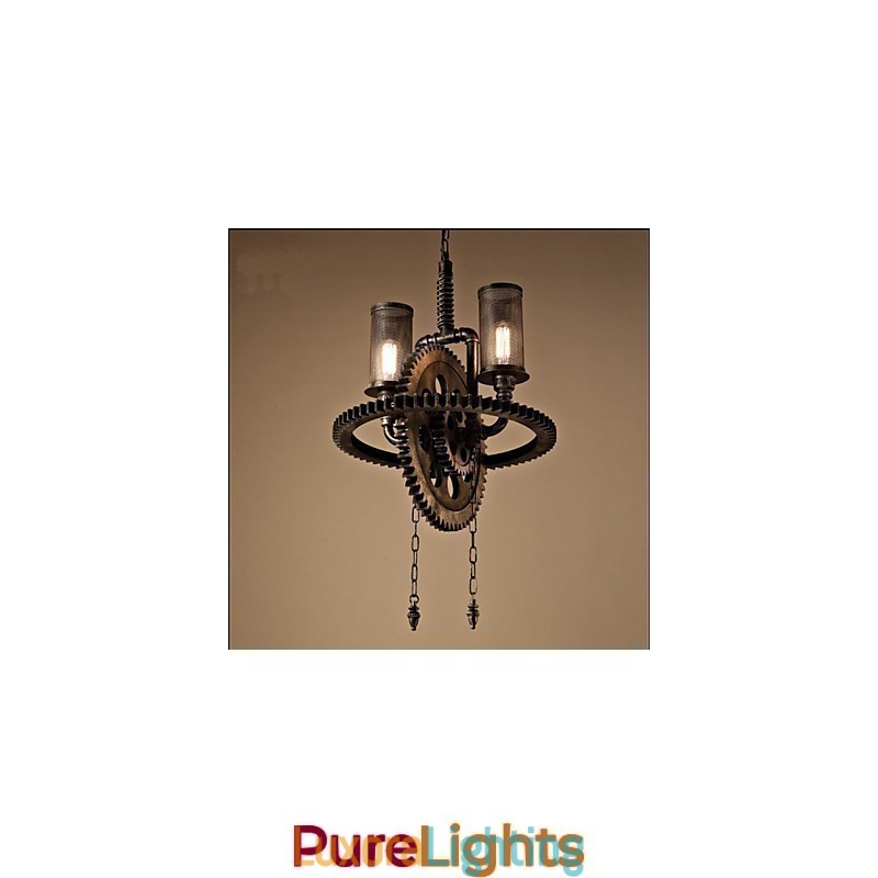 Designer Touch Decorative Industrial Wind Cafe Personalized Studio Gear Double Head Pendant
