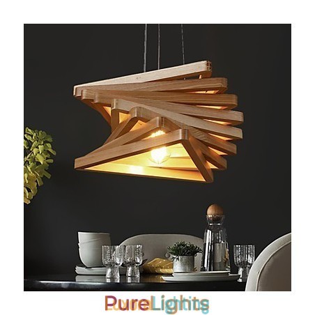 Designer Touch Decorative 1Traditional Classic Country Mini Style Painting Wood Bamboo Pendant Light
