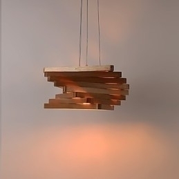 Designer Touch Decorative 1Traditional Classic Country Mini Style Painting Wood Bamboo Pendant Light