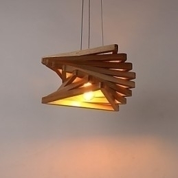 Designer Touch Decorative 1Traditional Classic Country Mini Style Painting Wood Bamboo Pendant Light