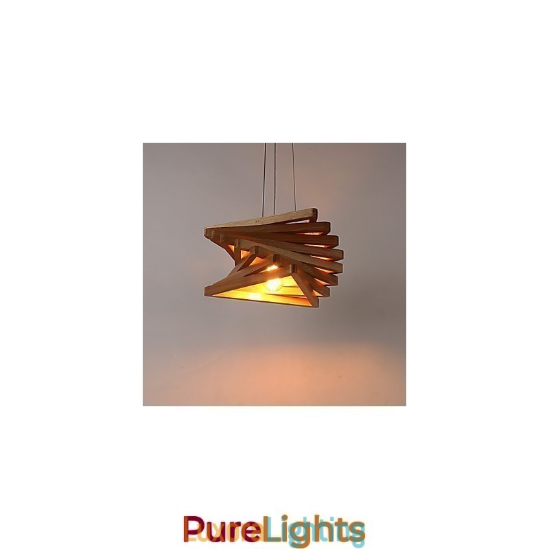 Designer Touch Decorative 1Traditional Classic Country Mini Style Painting Wood Bamboo Pendant Light