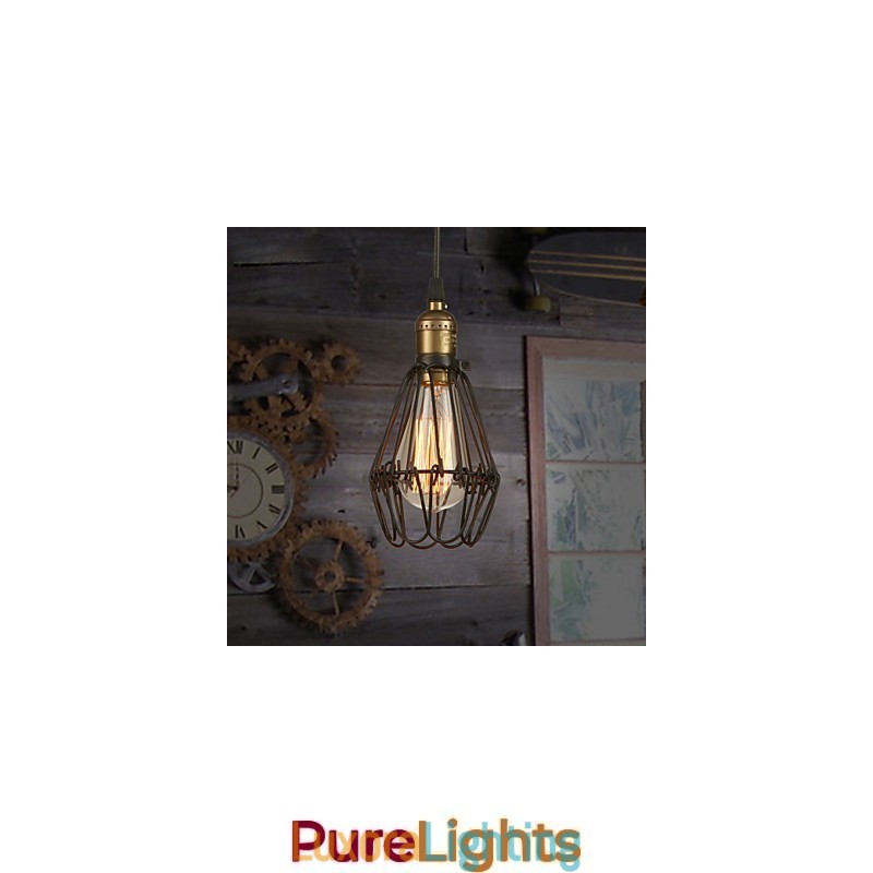 Designer Touch Decorative Pendant Lights Vintage American country style restoring ancient ways wrought iron small cage droplight