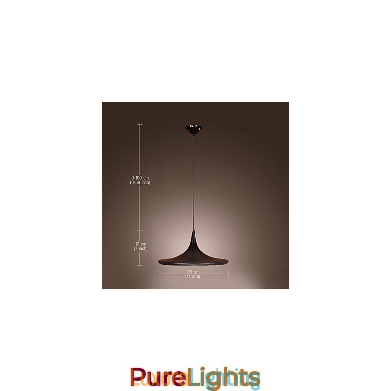 Designer Touch Decorative Comtemporary Aluminum Pendant Light with Black Shade