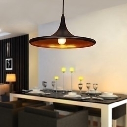 Designer Touch Decorative Comtemporary Aluminum Pendant Light with Black Shade