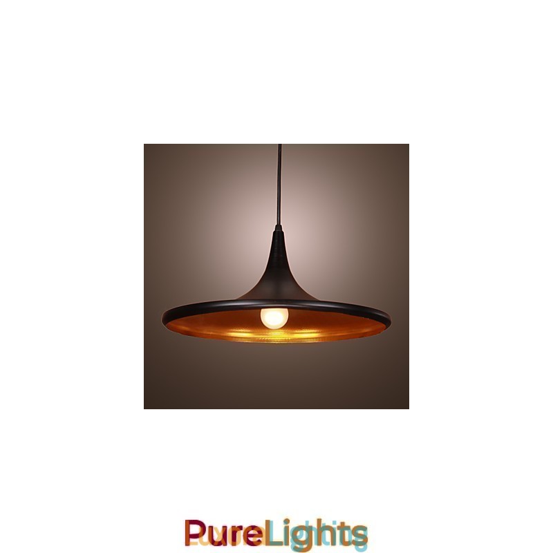 Designer Touch Decorative Comtemporary Aluminum Pendant Light with Black Shade