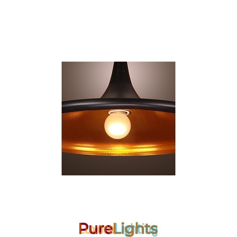 Designer Touch Decorative Comtemporary Aluminum Pendant Light with Black Shade