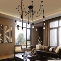 Designer Touch Decorative Chandelier Vintage Design Bulbs Included Living 10 Lights Pendant Light