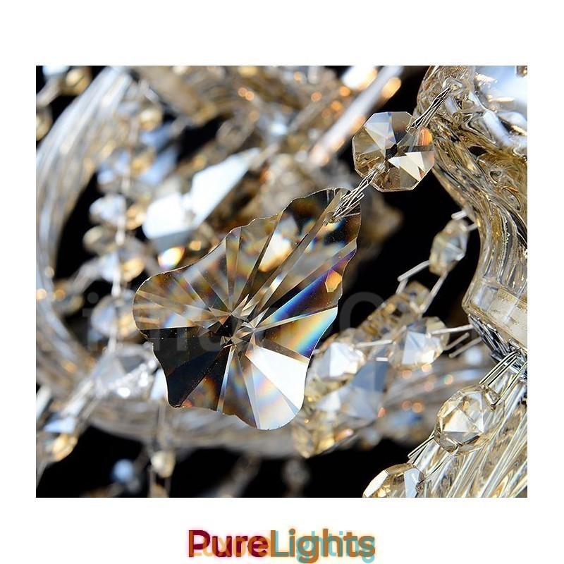 Designer Touch Decorative Retro Cognac Color K9 Crystal Modern Chandelier with 8 Lights