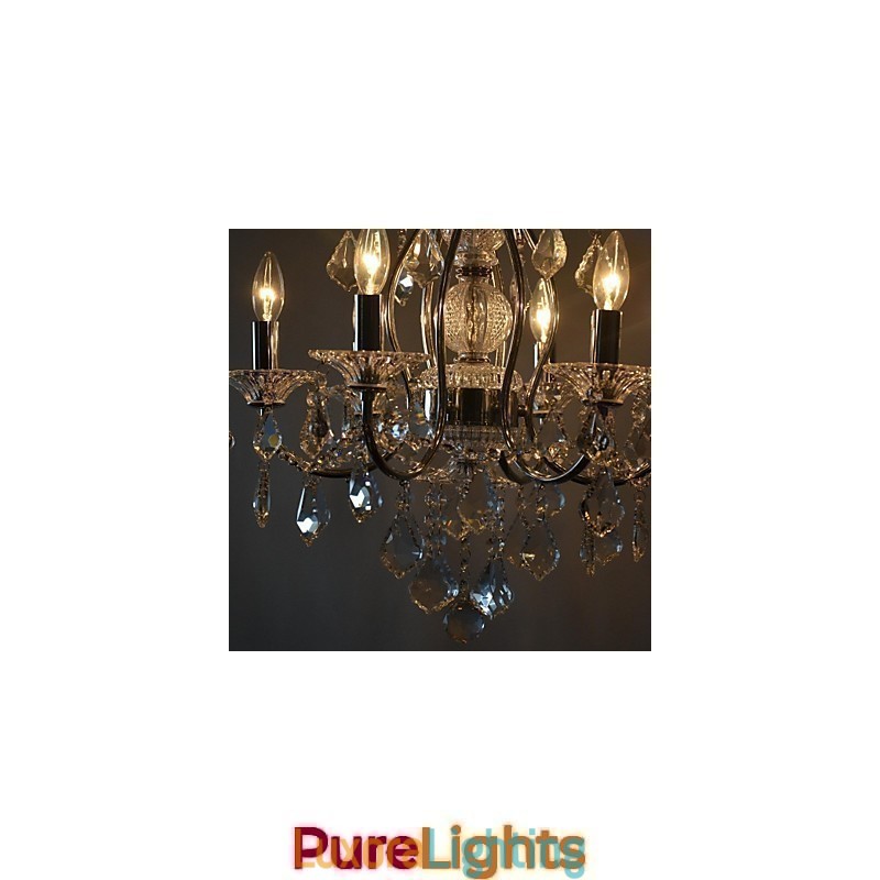 Designer Touch Decorative Traditional Classic Crystal Chrome Metal Chandelier