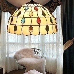 Designer Touch Decorative European Rural Creative Arts Stained Glass Chandelier Restoring Ancient Ways Lamp Light