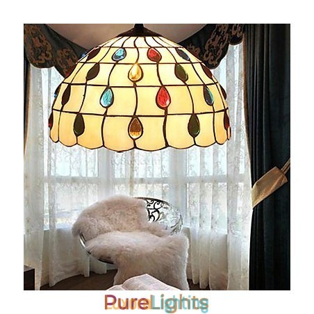 Designer Touch Decorative European Rural Creative Arts Stained Glass Chandelier Restoring Ancient Ways Lamp Light