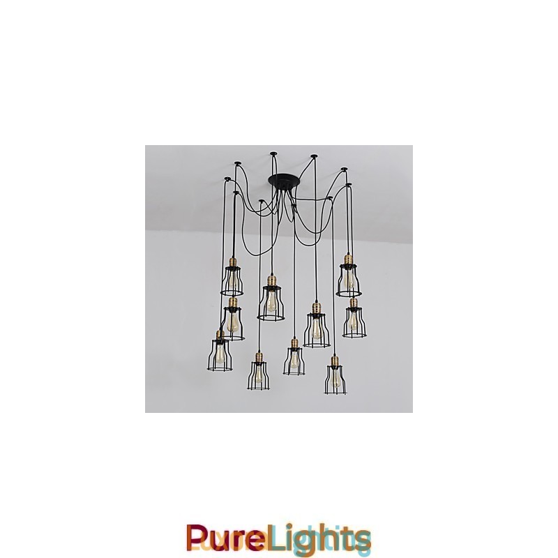 Designer Touch Decorative Vintage Edison Multiple Ajustable DIY Ceiling Lamp Light Pendant Lighting Chandelier Modern Chic Industrial Dining