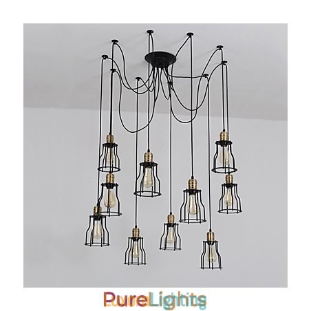 Designer Touch Decorative Vintage Edison Multiple Ajustable DIY Ceiling Lamp Light Pendant Lighting Chandelier Modern Chic Industrial Dining