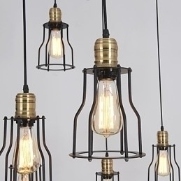 Designer Touch Decorative Vintage Edison Multiple Ajustable DIY Ceiling Lamp Light Pendant Lighting Chandelier Modern Chic Industrial Dining