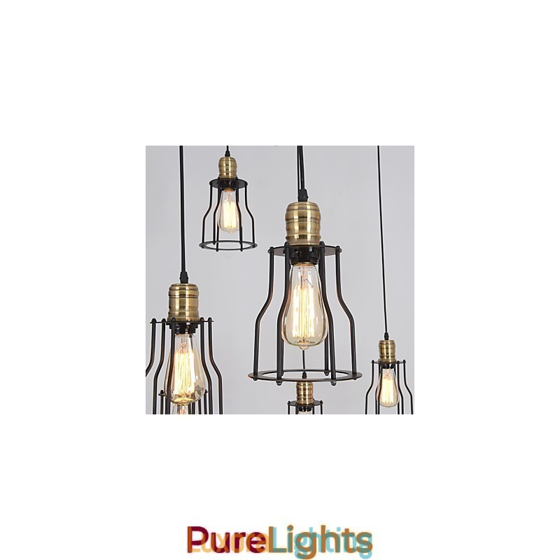 Designer Touch Decorative Vintage Edison Multiple Ajustable DIY Ceiling Lamp Light Pendant Lighting Chandelier Modern Chic Industrial Dining